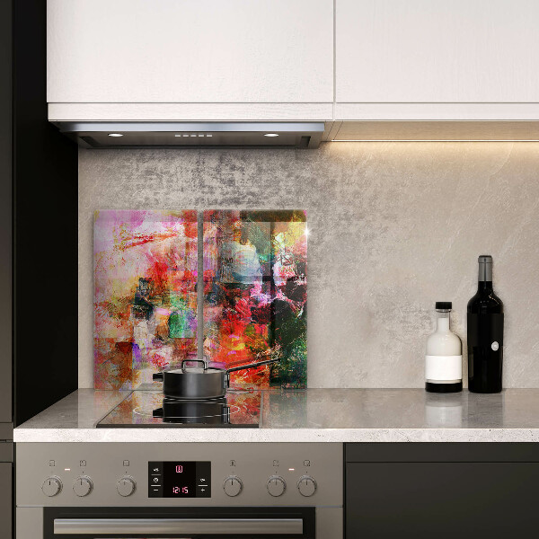 Glas Herdabdeckplatte Abstraktion malen