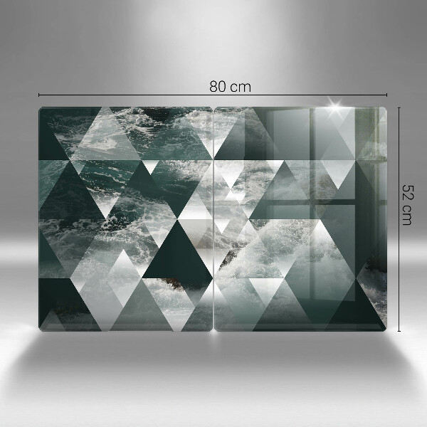 Glas Herdabdeckplatte Dreiecke und Wasser