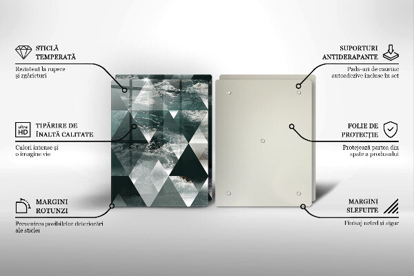 Glas Herdabdeckplatte Dreiecke und Wasser