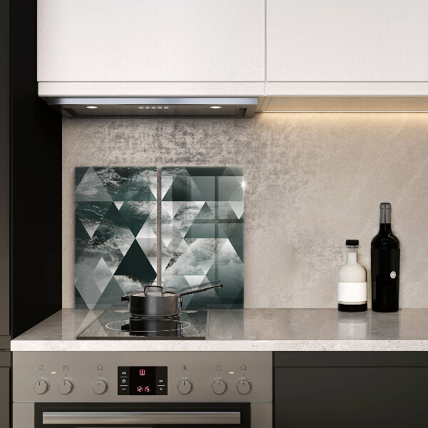 Glas Herdabdeckplatte Dreiecke und Wasser