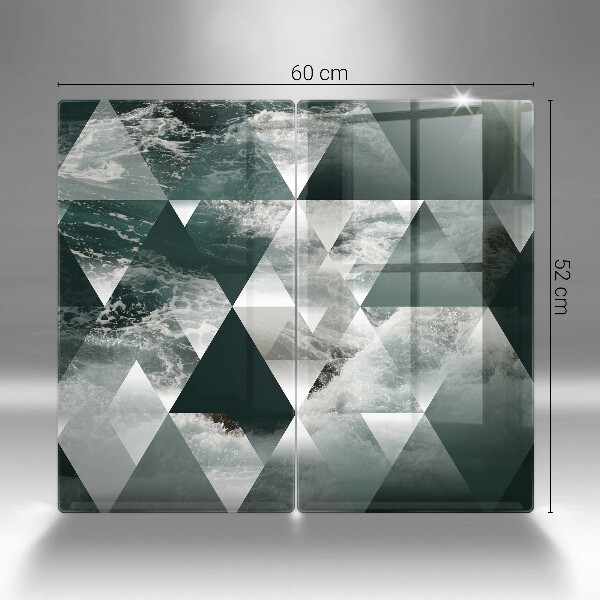 Glas Herdabdeckplatte Dreiecke und Wasser