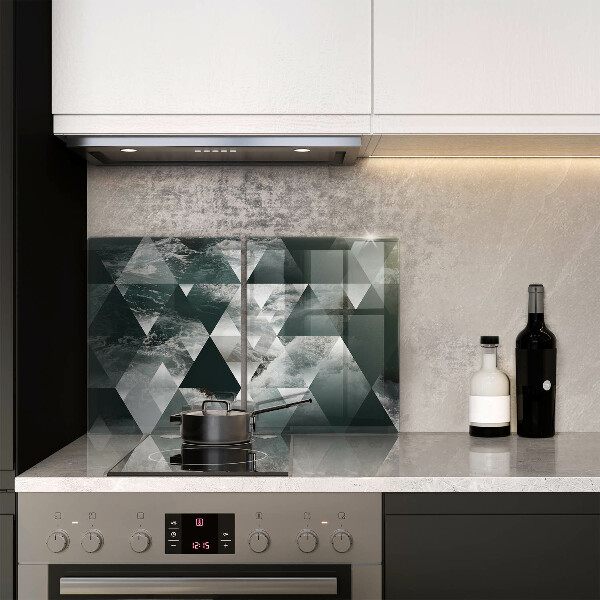 Glas Herdabdeckplatte Dreiecke und Wasser