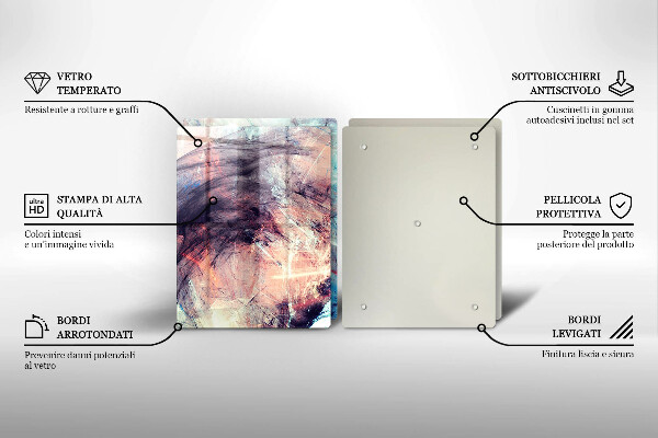 Glas Herdabdeckplatte Gemalte Abstraktion