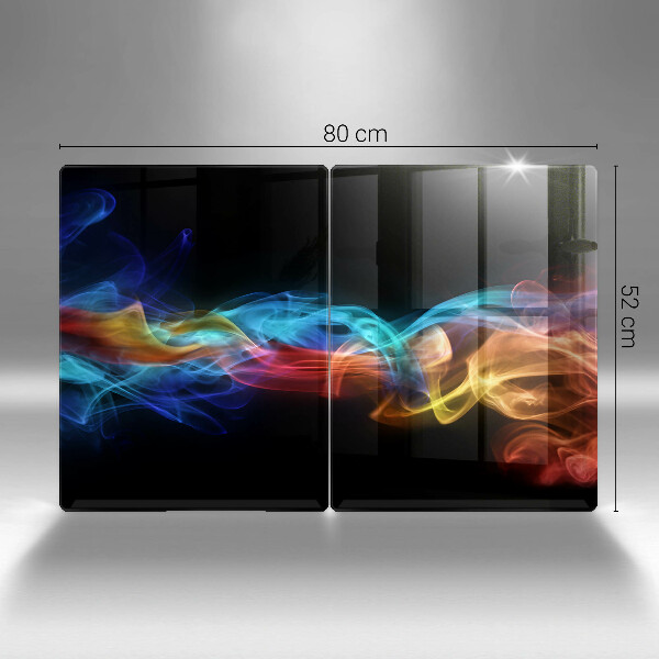 Glas Herdabdeckplatte Bunter Rauch