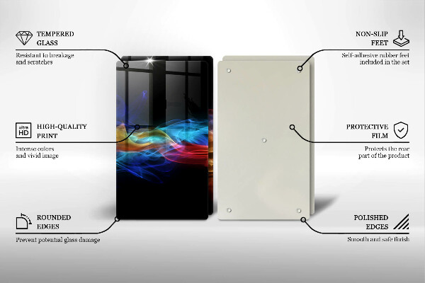 Glas Herdabdeckplatte Bunter Rauch