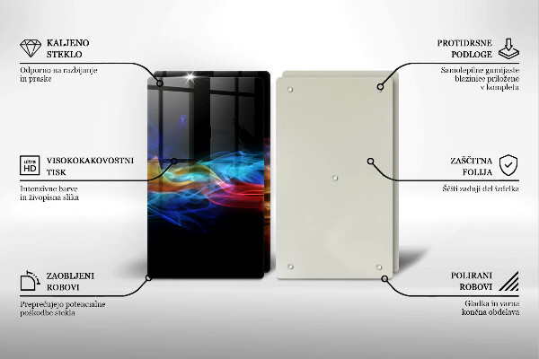 Glas Herdabdeckplatte Bunter Rauch