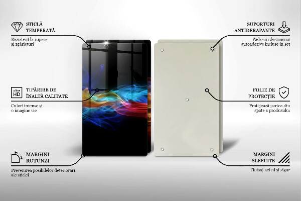 Glas Herdabdeckplatte Bunter Rauch