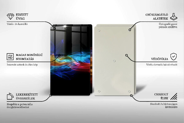 Glas Herdabdeckplatte Bunter Rauch