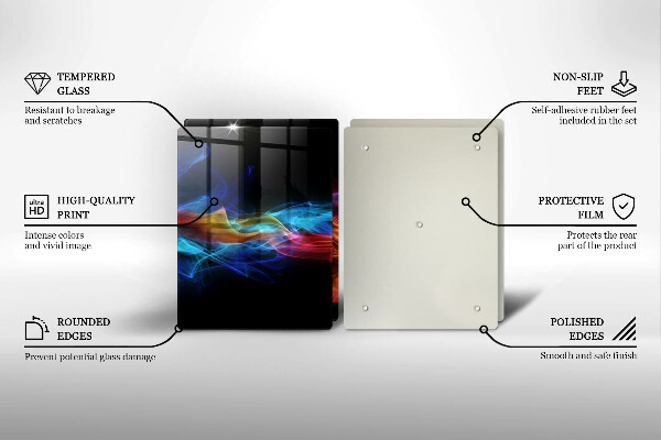 Glas Herdabdeckplatte Bunter Rauch