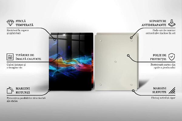 Glas Herdabdeckplatte Bunter Rauch
