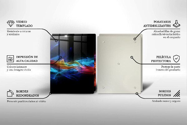 Glas Herdabdeckplatte Bunter Rauch