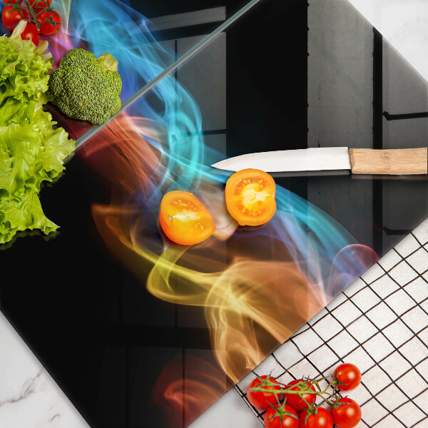 Glas Herdabdeckplatte Bunter Rauch