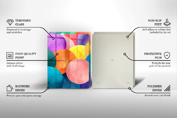Glas Herdabdeckplatte Bunte Kreise