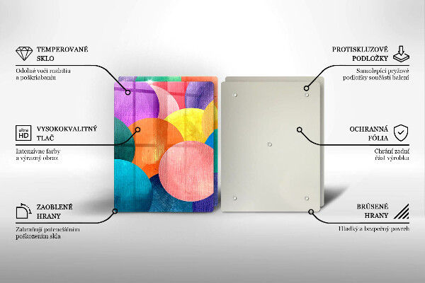 Glas Herdabdeckplatte Bunte Kreise