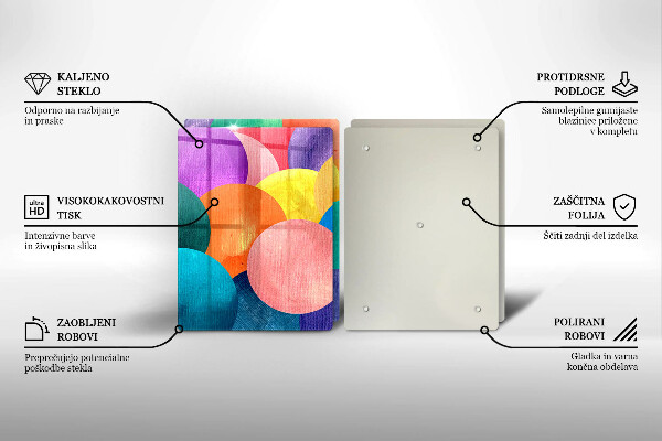 Glas Herdabdeckplatte Bunte Kreise