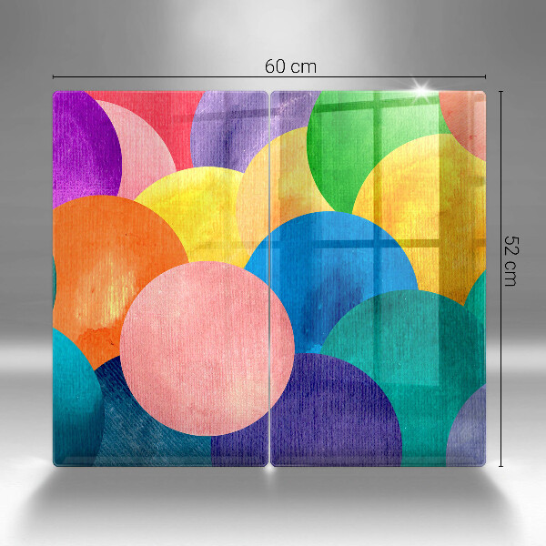 Glas Herdabdeckplatte Bunte Kreise