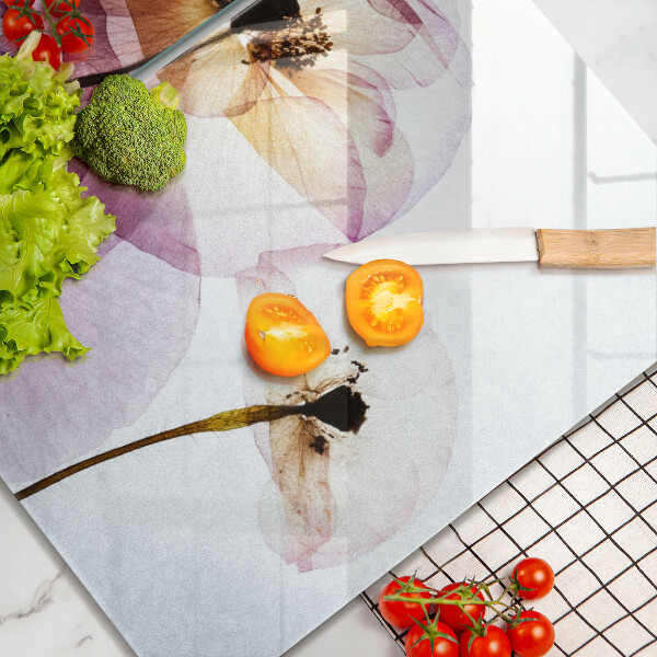 Glas Ceranfeldabdeckung Zarte Blumen