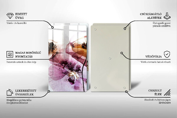 Glas Ceranfeldabdeckung Zarte Blumen