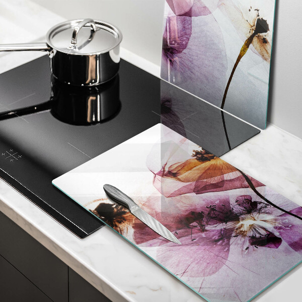 Glas Ceranfeldabdeckung Zarte Blumen