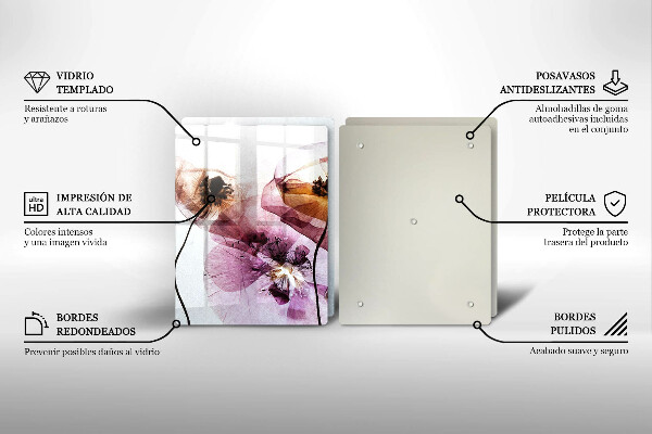 Glas Ceranfeldabdeckung Zarte Blumen