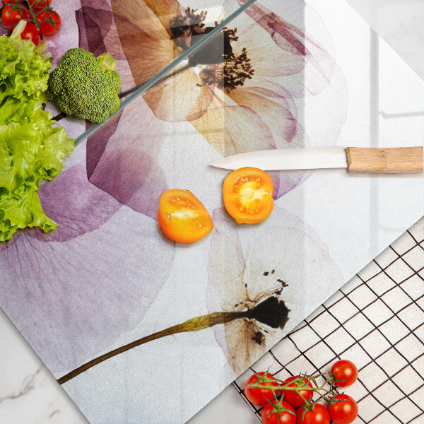 Glas Ceranfeldabdeckung Zarte Blumen