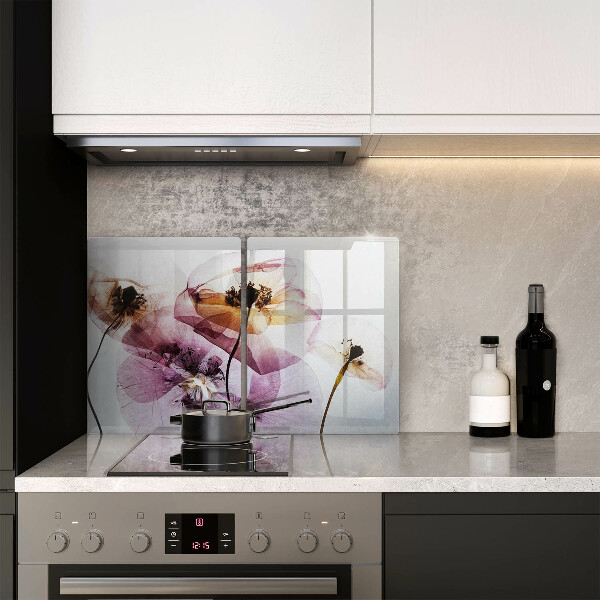 Glas Ceranfeldabdeckung Zarte Blumen