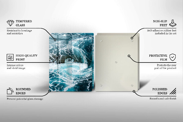 Glas Ceranfeldabdeckung Schäumende Wasserwellen