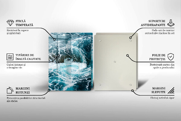 Glas Ceranfeldabdeckung Schäumende Wasserwellen