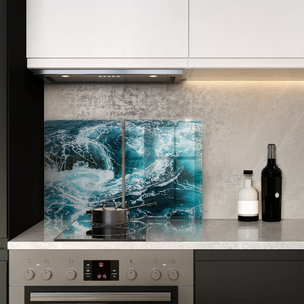 Glas Ceranfeldabdeckung Schäumende Wasserwellen