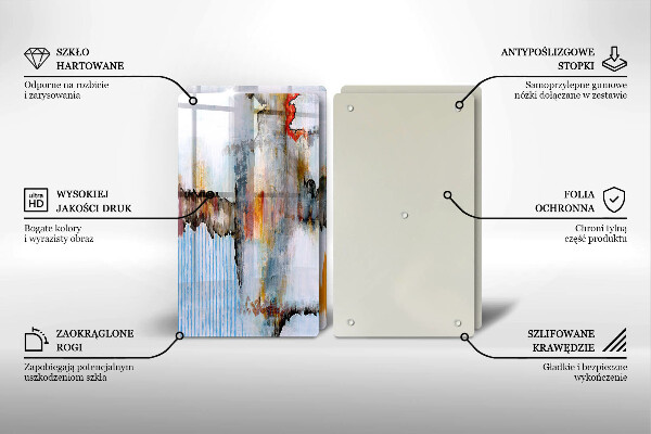 Glas Herdabdeckplatte Abstraktionsfarben