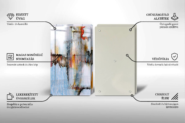 Glas Herdabdeckplatte Abstraktionsfarben