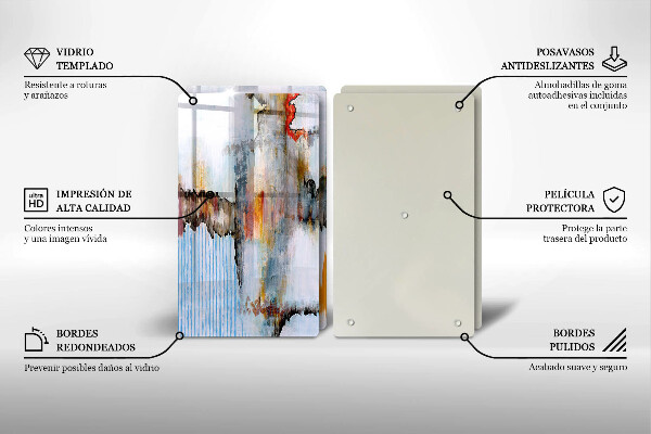 Glas Herdabdeckplatte Abstraktionsfarben