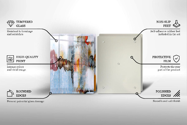 Glas Herdabdeckplatte Abstraktionsfarben