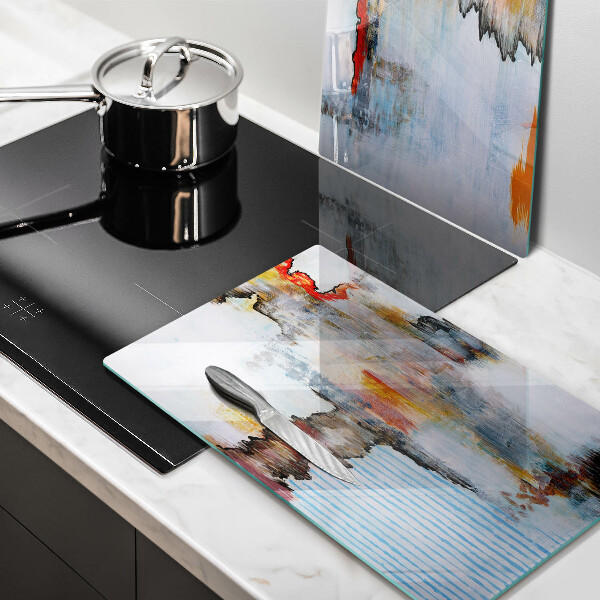 Glas Herdabdeckplatte Abstraktionsfarben