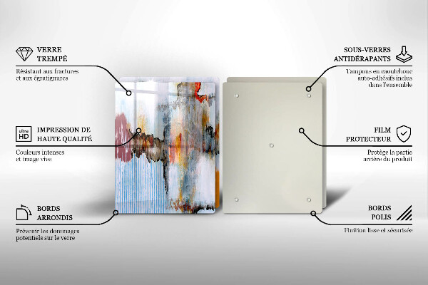 Glas Herdabdeckplatte Abstraktionsfarben
