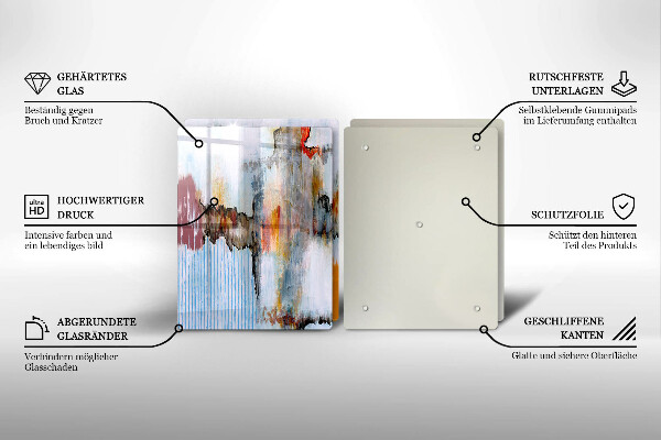 Glas Herdabdeckplatte Abstraktionsfarben