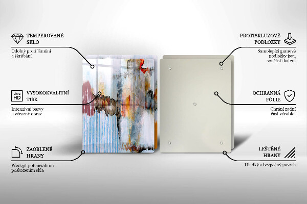 Glas Herdabdeckplatte Abstraktionsfarben