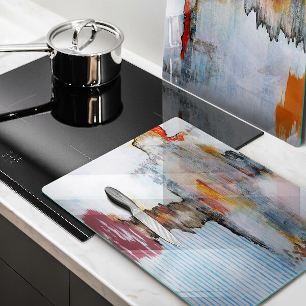 Glas Herdabdeckplatte Abstraktionsfarben