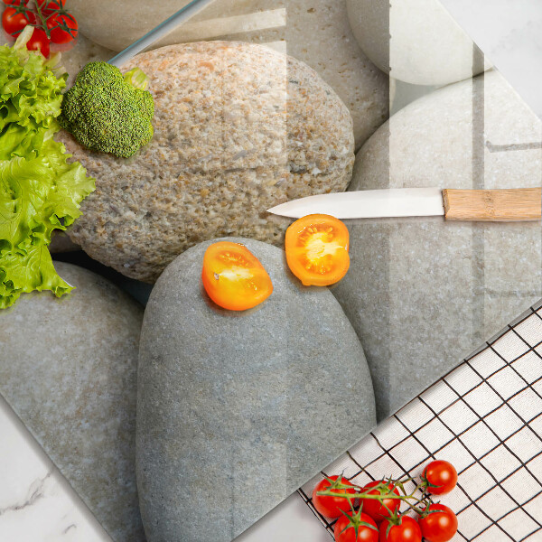 Glas Herdabdeckplatte Muster aus ovalen Steinen