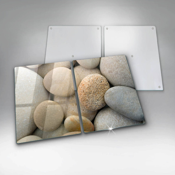 Glas Herdabdeckplatte Muster aus ovalen Steinen