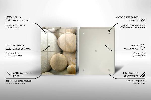 Glas Herdabdeckplatte Muster aus ovalen Steinen