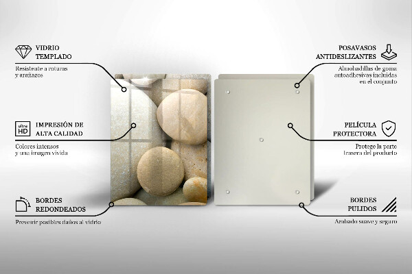 Glas Herdabdeckplatte Muster aus ovalen Steinen