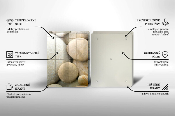 Glas Herdabdeckplatte Muster aus ovalen Steinen