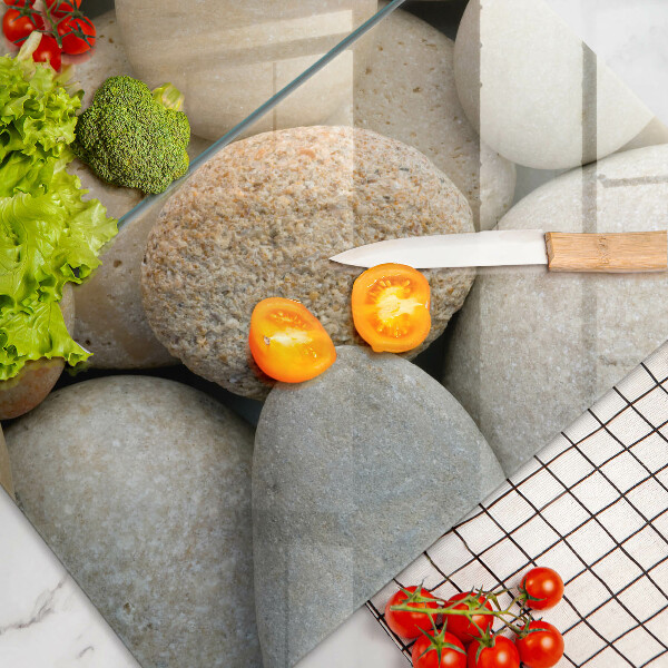 Glas Herdabdeckplatte Muster aus ovalen Steinen