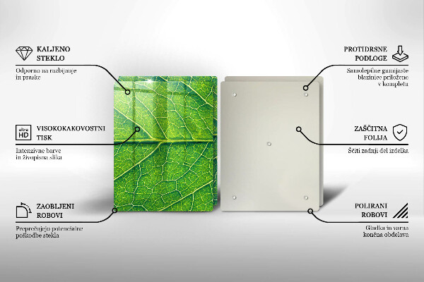 Glas Herdabdeckplatte Naturblattadern