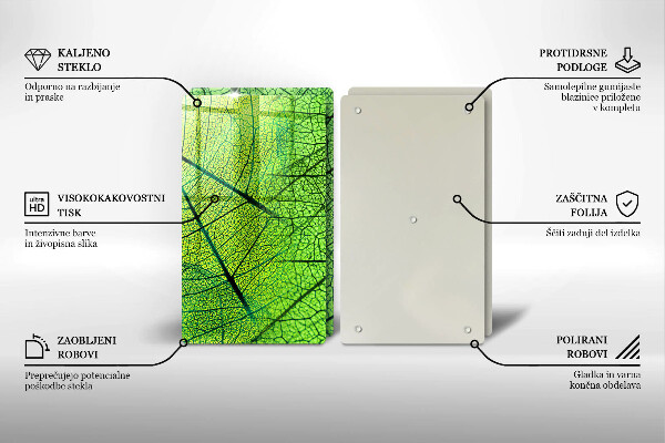 Glas Herdabdeckplatte Naturblattadern