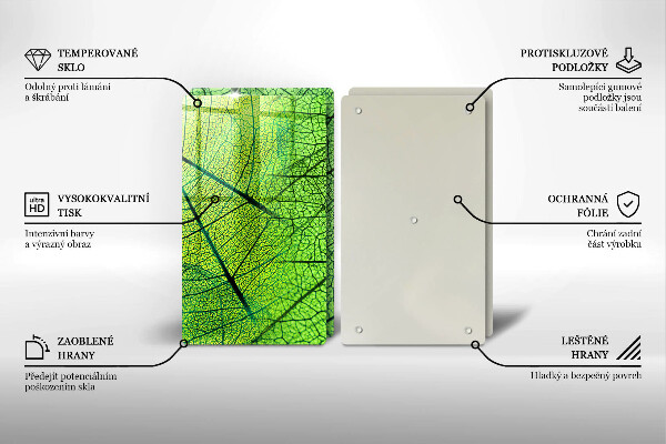 Glas Herdabdeckplatte Naturblattadern
