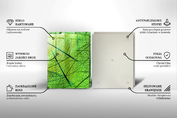 Glas Herdabdeckplatte Naturblattadern