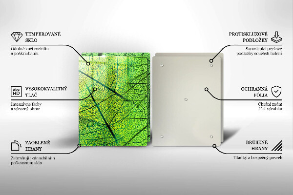 Glas Herdabdeckplatte Naturblattadern