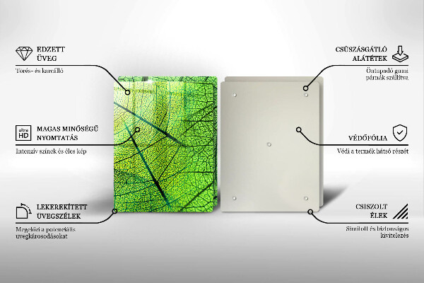Glas Herdabdeckplatte Naturblattadern